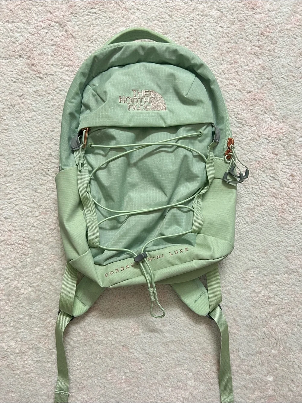 The North Face Borealis Mini Luxe Backpack - Misty Sage + Rose Gold